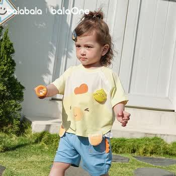 巴拉巴拉【balaOne】童装宝宝短袖t恤婴儿上衣2026夏季时尚萌 商品图5