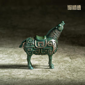 铜师傅 陕西历史博物馆系列《彩绘啸马铜摆件》青铜摆件