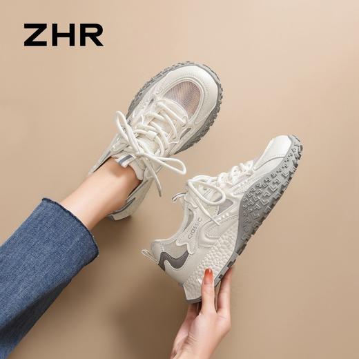 【猪皮垫】ZHR网面透气德训鞋夏季新款浅紫甜美阿甘鞋休闲运动鞋 商品图9
