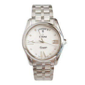 【全新】TITONI 梅花93808 S-616自动机械机芯日期、星期显示39MM（男款）Airmaster 空中霸王系列精钢170426NJ08