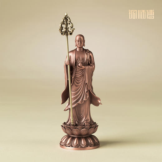 铜师傅《地藏王菩萨》客厅桌面紫铜摆件  家居装饰工艺品礼品 商品图3
