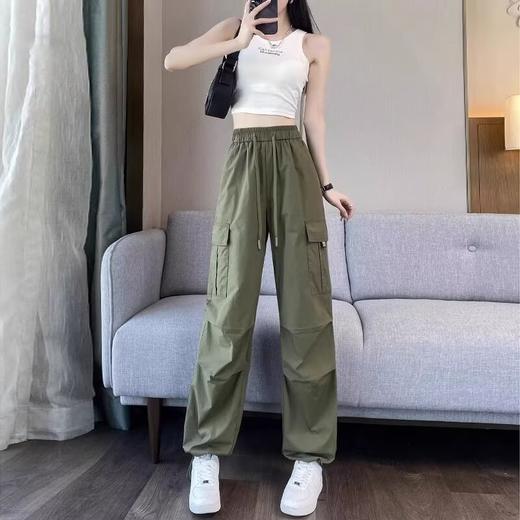 【可阔腿/可束脚❗速干工装裤】美式工装裤女春夏季新款高腰显瘦小个子休闲直筒束脚运动裤。ri 商品图1