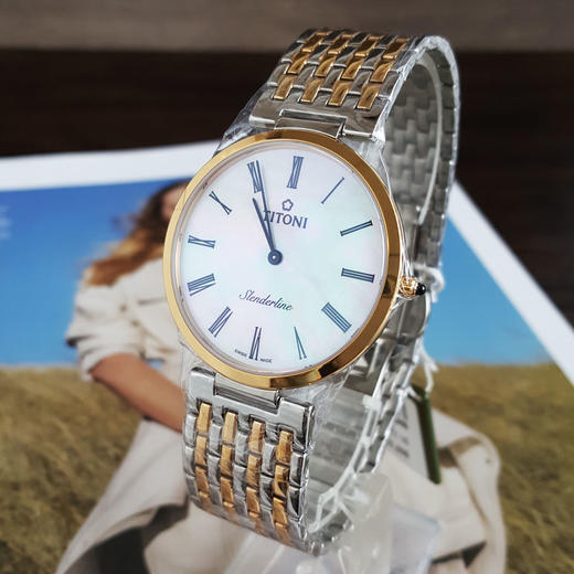 【99新】TITONI 梅花TQ 52926 SY-340石英机芯37MM（男款）纤薄系列精钢镀金160426NJ36 商品图2