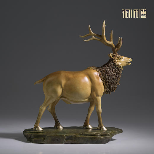 铜师傅《一路顺》客厅桌面铜鹿摆件 家居装饰工艺品 商品图1