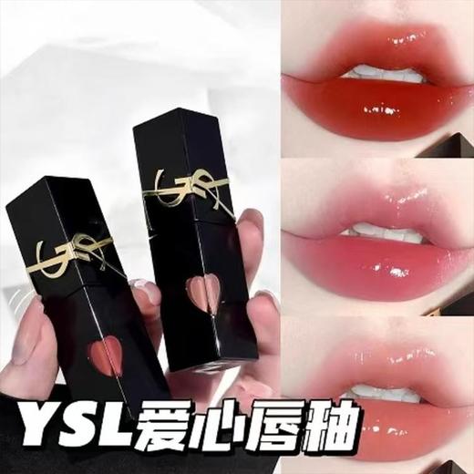 【送礼袋】YSL/圣罗兰明星双色口红2件套  爱心黑管唇釉5.5ml +啵啵唇冻唇釉6ML  香港/国内随机发货 商品图7