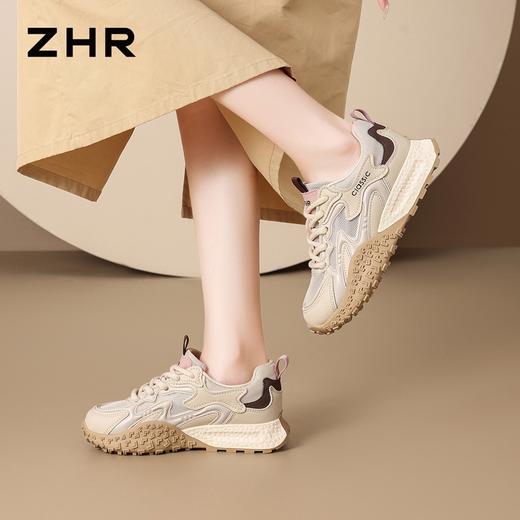 ZHR则则厚底鞋德训鞋女2026夏季新款网面透气休闲鞋增高软底阿甘鞋 商品图4