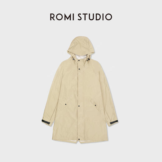 ROMI STUDIO“雨天神器”抽绳式连帽插肩袖长款雨衣风衣 RWCWW97310 商品图0