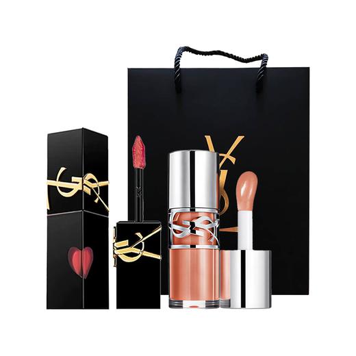 【送礼袋】YSL/圣罗兰明星双色口红2件套  爱心黑管唇釉5.5ml +啵啵唇冻唇釉6ML  香港/国内随机发货 商品图13
