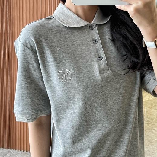 bur巴宝莉橡树叶徽章刺绣珠地网眼布棉质 Polo 衫 商品图9