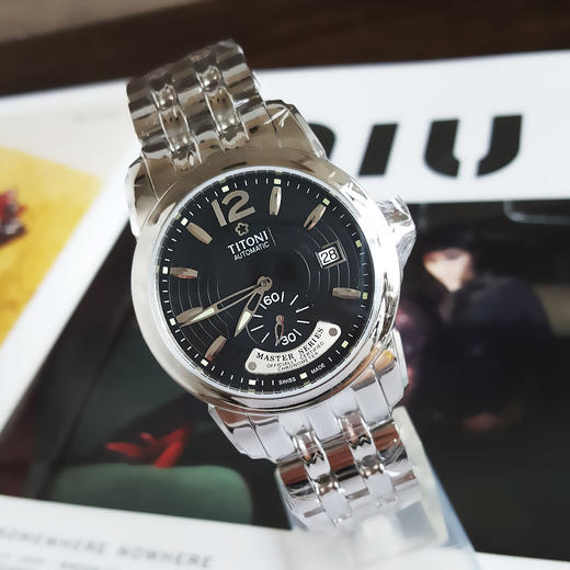 【99新】TITONI 梅花83688 S-296天文台认证自动机械机芯日期显示40MM（男款）Master Series大师系列精钢180426NJ20 商品图3
