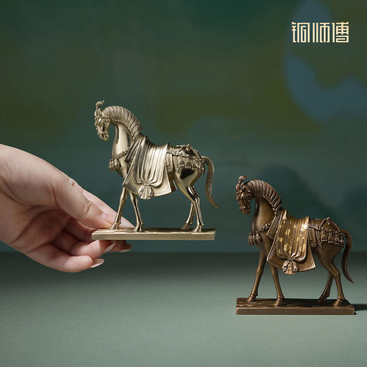 铜师傅《吉祥骏马》客厅桌面铜马摆件 家居装饰开业马到成功摆件 商品图5