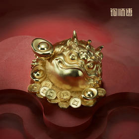 铜师傅《吉祥金蟾》客厅办公室金蟾铜摆件 日进斗金家居装饰工艺品