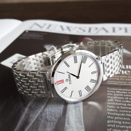 【全新】TITONI 梅花TQ 52718 S-608石英机芯37MM（男款）纤薄系列精钢160426NJ54 商品图5