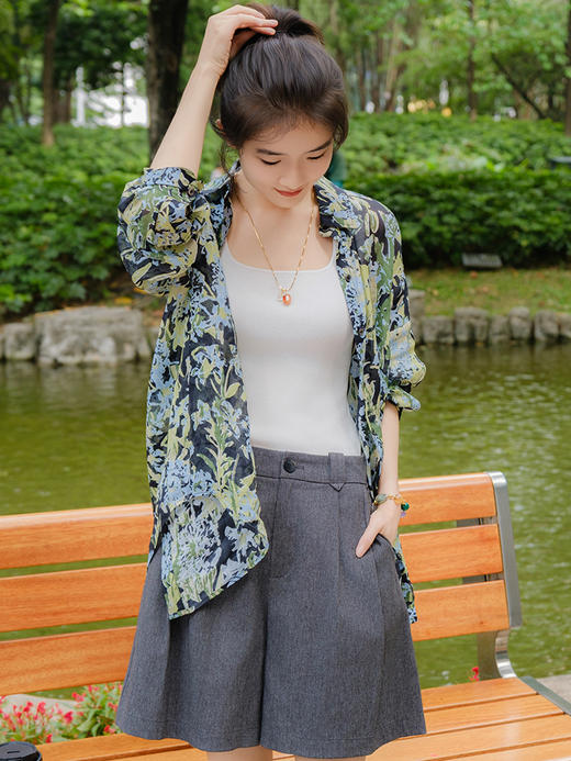 春风花影 苎麻印花衬衫FCG1SHT122 商品图4
