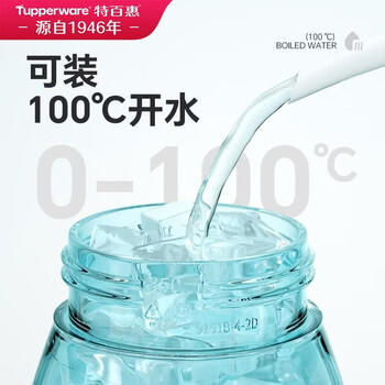 特百惠（Tupperware）嘟嘟企鹅350ML塑料杯夏季儿童可爱水杯子男女学生带提绳 海雾蓝 商品图3