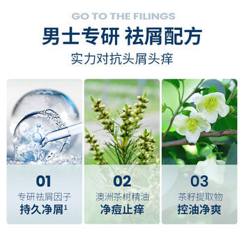 阿道夫男士祛屑止痒洗沐套装 洗发水沐浴露450ml*2 茶树洗发露官方正品 商品图5