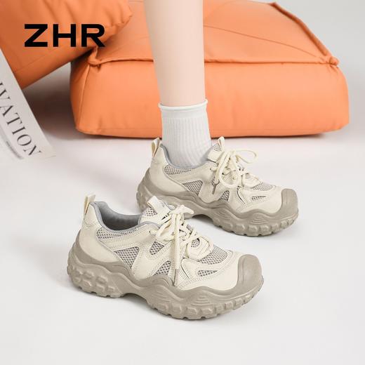 ZHR则则厚底老爹鞋女2026新款春季丑萌休闲鞋透气户外徒步登山鞋 商品图9