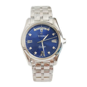 【全新】TITONI 梅花93808 S-259自动机械机芯日期、星期显示39MM（男款）Airmaster 空中霸王系列精钢170426NJ19