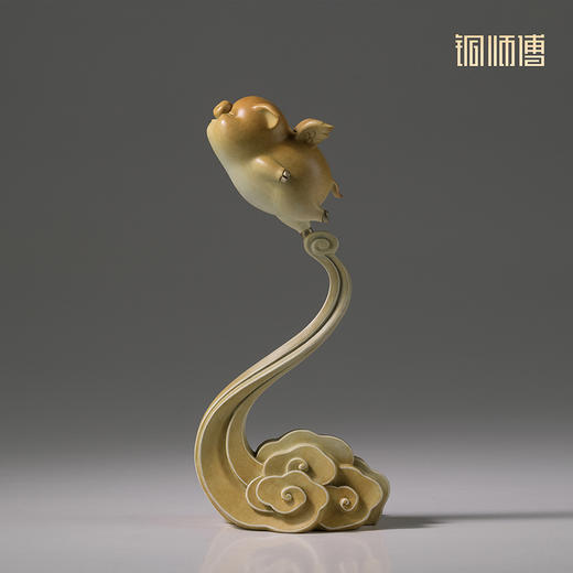 铜师傅《飞翔小猪》客厅桌面铜猪摆件 家居装饰工艺品 乔迁礼物 商品图1