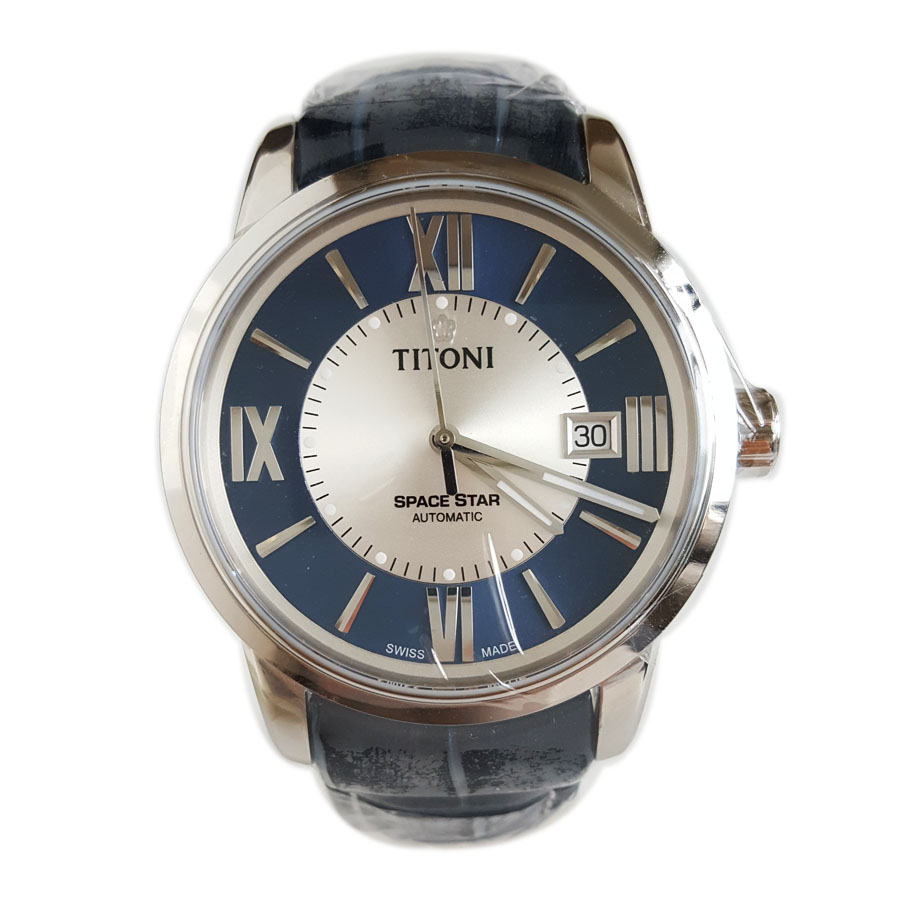 【99新】TITONI 梅花83538 S-ST-580自动机械机芯日期显示40MM（男款）Space Star天星系列精钢170426NJ126