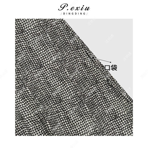 PanYiXiu/潘依绣铜氨丝天丝黑白格纹高级感短袖连衣裙JD505550 商品图2