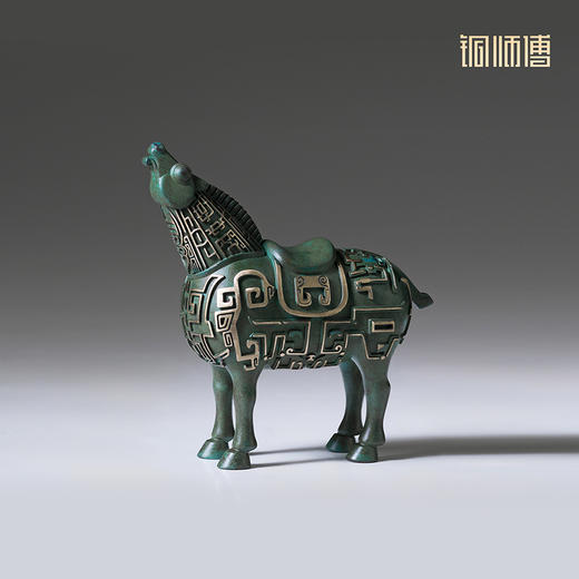 铜师傅 陕西历史博物馆系列《彩绘啸马铜摆件》青铜摆件 商品图2