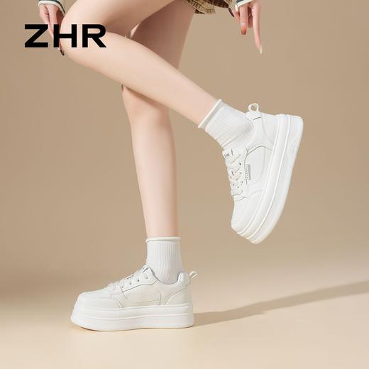 ZHR则则厚底小白鞋女2026新款春轻便软底不累脚休闲运动增高板鞋 商品图3