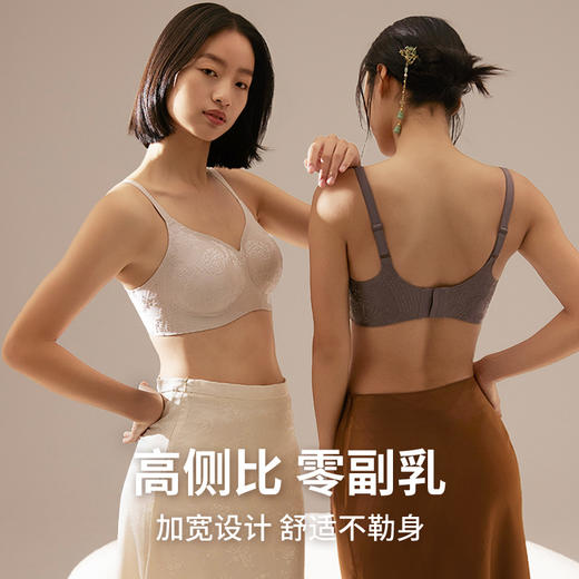 内衣夏季薄款女无痕无钢圈小胸聚拢文胸大码不空杯防下垂内衣套装 商品图2