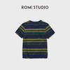 ROMI STUDIO“花色短袖”复古撞色100%精梳棉圆领条纹T恤RWDSS62057 商品缩略图0