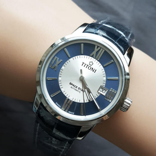 【99新】TITONI 梅花83538 S-ST-580自动机械机芯日期显示40MM（男款）Space Star天星系列精钢170426NJ126 商品图8