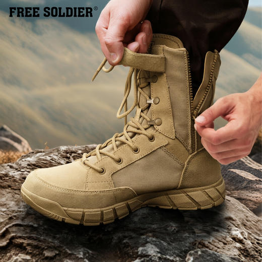 【SRA耐磨防滑 轻量透气 快速穿脱】1000D高强度牛津布牛皮战术靴ds（zb） 商品图0