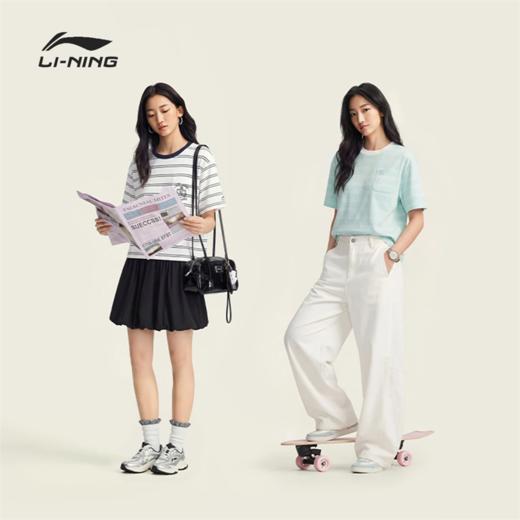 李宁女子宽松短袖文化衫AHSW218 商品图2