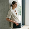 PALUOPO/PL19姆米弹力冠乐绉桑蚕丝V领重工提花简约百搭外套ES250072Z 商品缩略图5