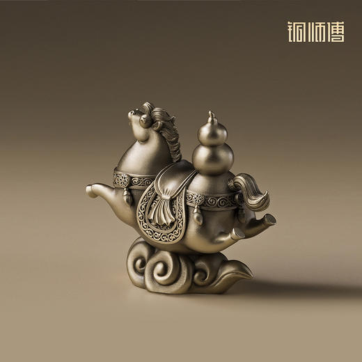 铜师傅《吉马》客厅桌面生肖马摆件吉祥物 家居装饰工艺品 商品图1