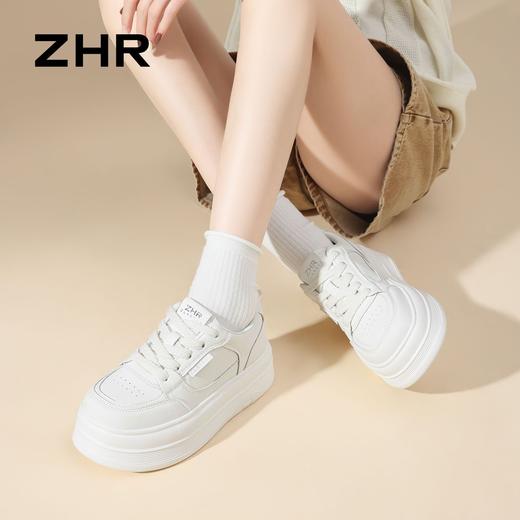 ZHR则则厚底小白鞋女2026新款春轻便软底不累脚休闲运动增高板鞋 商品图7