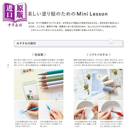 预售 【中商原版】日本插画师Aito温馨动物世界涂色着色书 Aito 日文原版日韩 パステルタウンの小さな幸せ塗り絵ＢＯＯＫ 商品图2