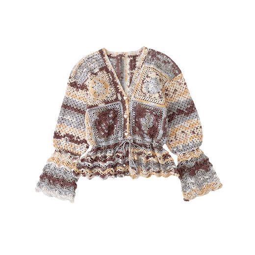 苏苏姐家悬铃蕾丝开衫段染版手工diy编织钩针5号段染毛线团材料包 商品图4