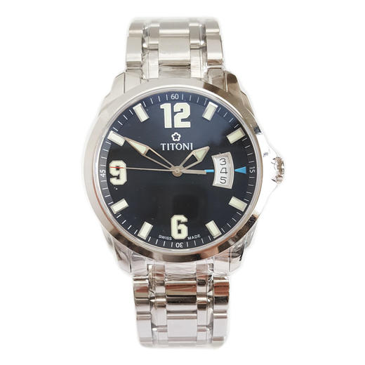 【99新】TITONI 梅花TQ 53959 S-505石英机芯日期显示40MM（男款）翱翔系列精钢160426NJ39 商品图0