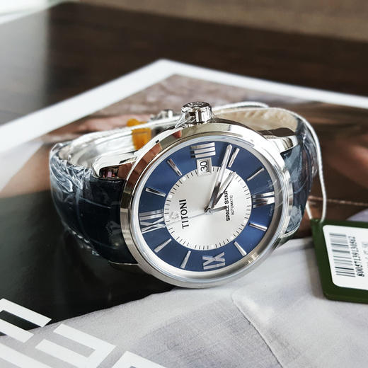 【99新】TITONI 梅花83538 S-ST-580自动机械机芯日期显示40MM（男款）Space Star天星系列精钢170426NJ126 商品图5