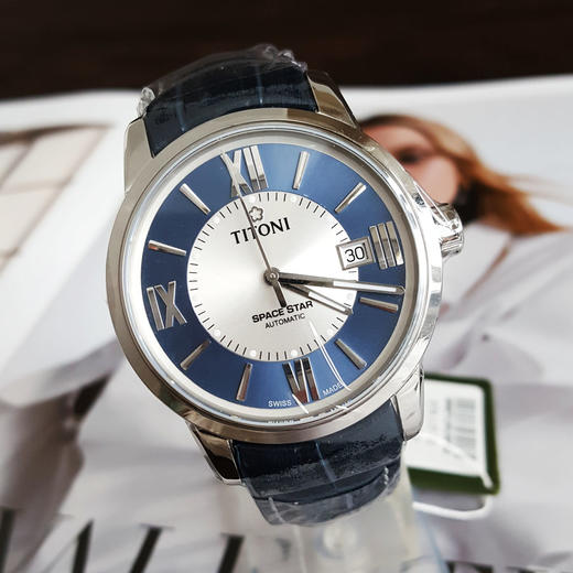 【99新】TITONI 梅花83538 S-ST-580自动机械机芯日期显示40MM（男款）Space Star天星系列精钢170426NJ126 商品图4