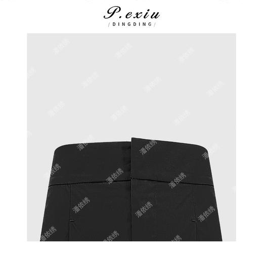 PanYiXiu/潘依绣 100%棉宫廷风高级感刺绣花边压褶直筒休闲裤 M9307 商品图2