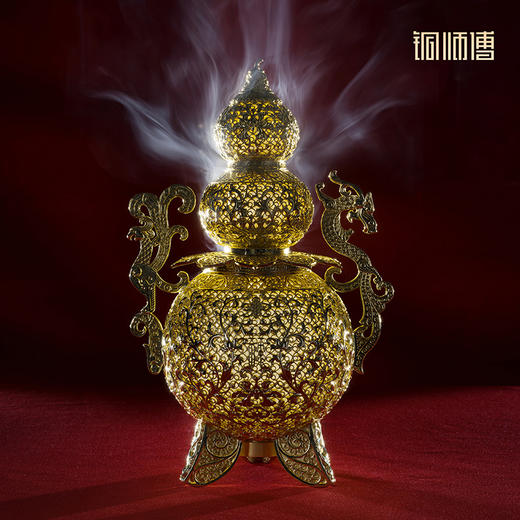 铜师傅《龙凤呈祥》新中式玄关办公室桌面花丝葫芦福禄乔迁开业礼物 商品图4