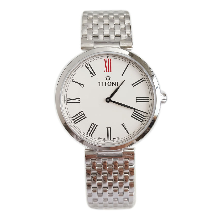 【99新】TITONI 梅花TQ 52718 S-608石英机芯37MM（男款）纤薄系列精钢160426NJ54