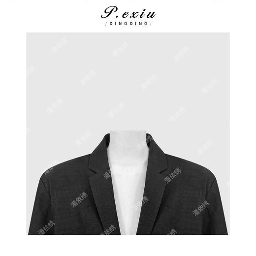 PanYiXiu/潘依绣 100%桑蚕丝龟纹香云纱极简高级感气质百搭单排扣西装外套 YL22022 商品图2