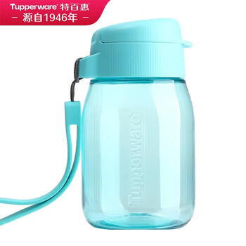 特百惠（Tupperware）嘟嘟企鹅350ML塑料杯夏季儿童可爱水杯子男女学生带提绳 海雾蓝 商品图7