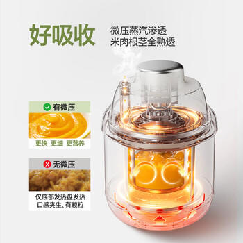 小熊（Bear）婴儿辅食料理机蒸煮搅炖一体辅食锅分月龄打泥机 6叶单杯单刀 商品图5