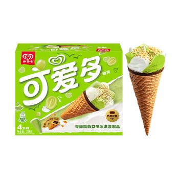 可爱多【曾舜晞推荐】甜筒青提酸奶味冰淇淋 雪糕 冰激凌 甜筒 71g*4支 商品图1