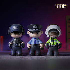 铜师傅《长安卫萌警系列》工位办公桌创意摆件 潮玩手办铜摆件
