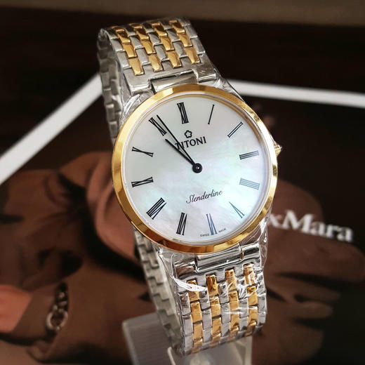 【99新】TITONI 梅花TQ 52926 SY-340石英机芯37MM（男款）纤薄系列精钢镀金160426NJ36 商品图3