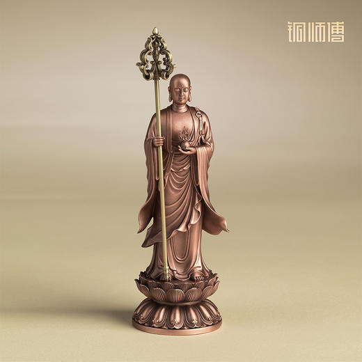 铜师傅《地藏王菩萨》客厅桌面紫铜摆件  家居装饰工艺品礼品 商品图1